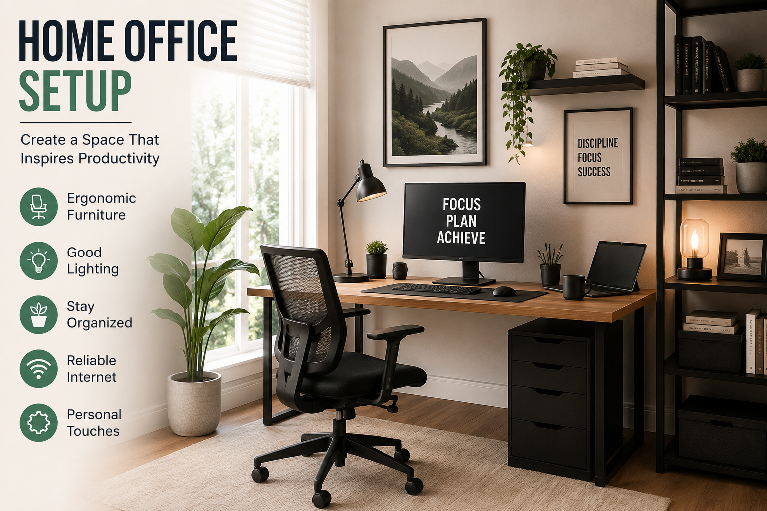 Home Office Setup: Create a Productive, Comfortable, and Inspiring Workspace