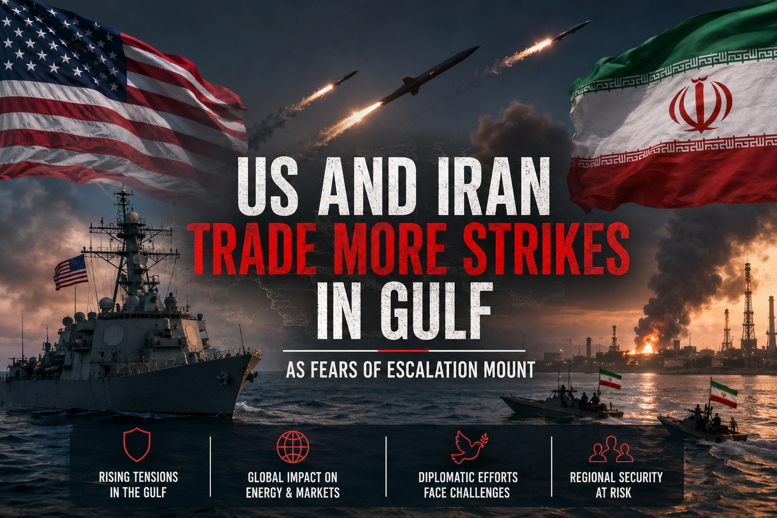 US and Iran Trade More Strikes in Gulf as Fears of Escalation Mount