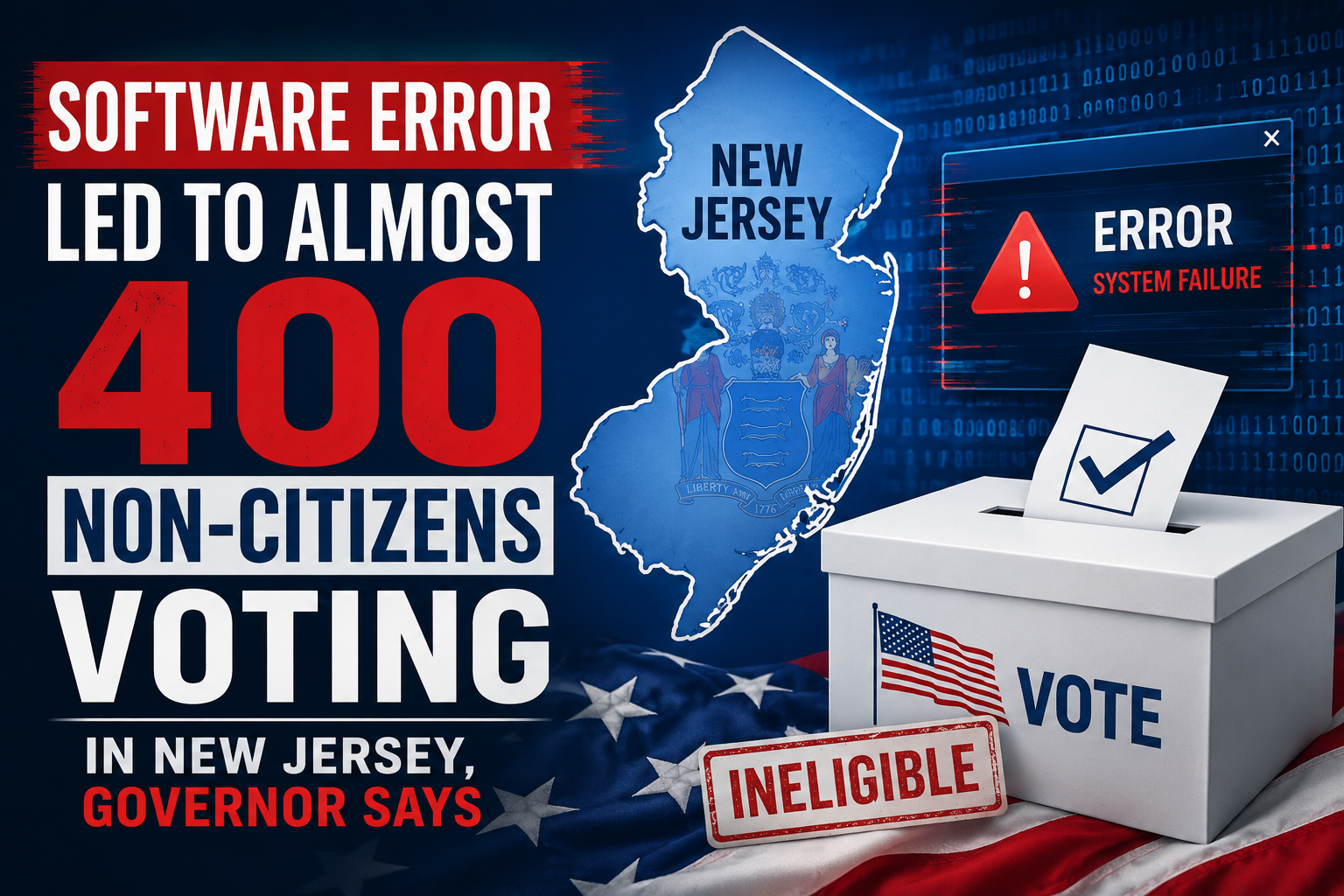 ‘Software Error’ Led to Almost 400 Non-Citizens Voting in New Jersey, Governor Says
