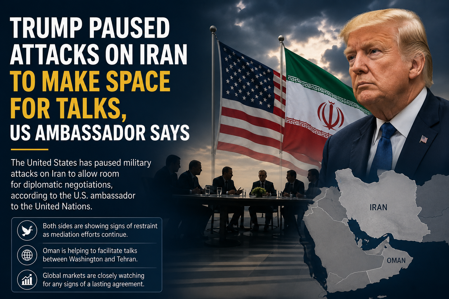 Trump Paused Attacks on Iran to Make Space for Talks, US Ambassador Says
