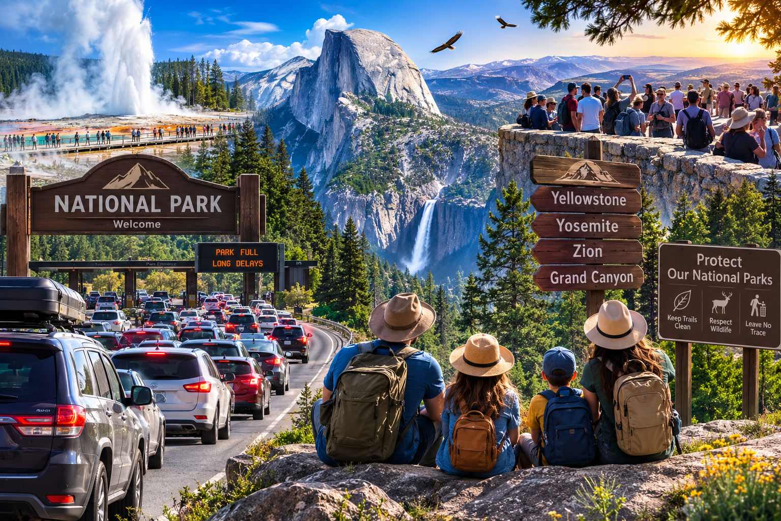 ‘L.A. at Rush Hour.’ ‘Disney World.’ Why America’s National Parks Are Feeling the Strain This Summer