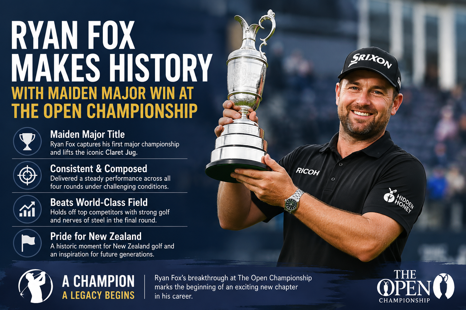 Ryan Fox Makes History with Maiden Major Win at The Open Championshi